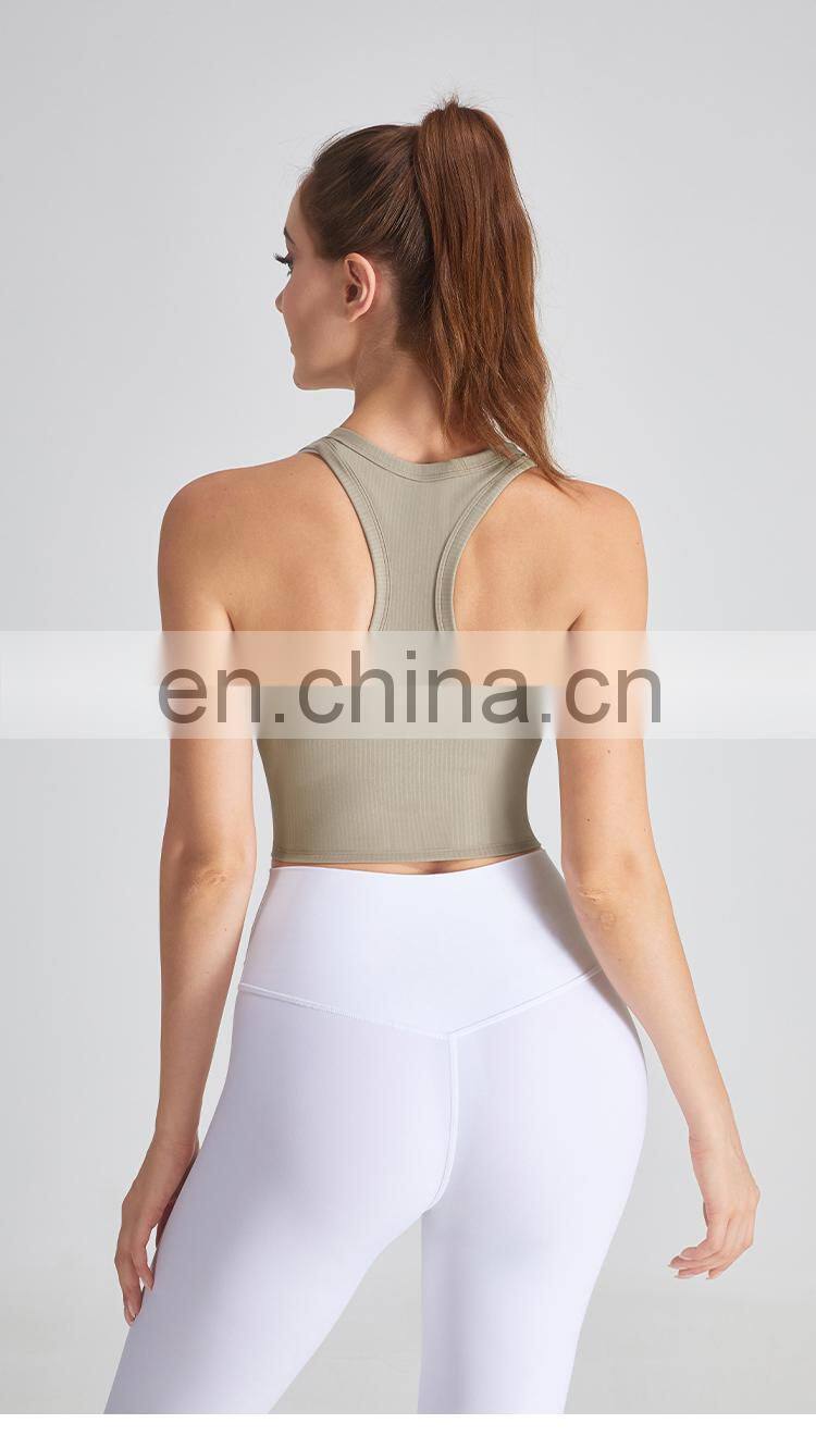 Embossing Print Sports Bra Top Sexy Y Back Women Sports Vest Running Shockproof Yoga Vest