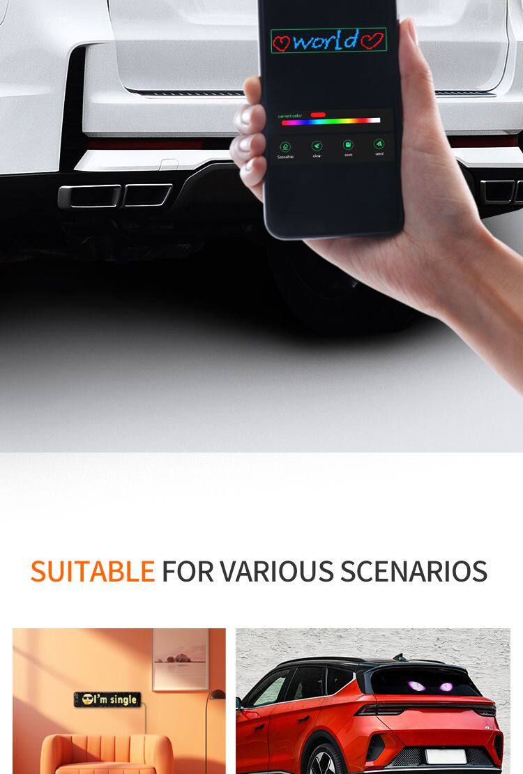 Super Bright Led Screen Led Scrolling Display Screen Sticker APP Programmable Soft Led Displays Flexible Led Screen for Car