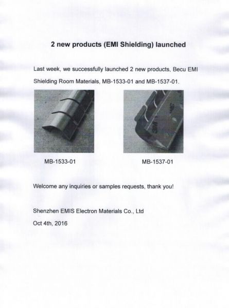 2 new products (EMI Shielding) launched
