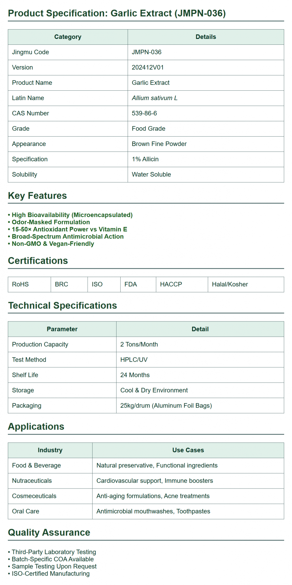 Garlic Extract GoldSupplier
