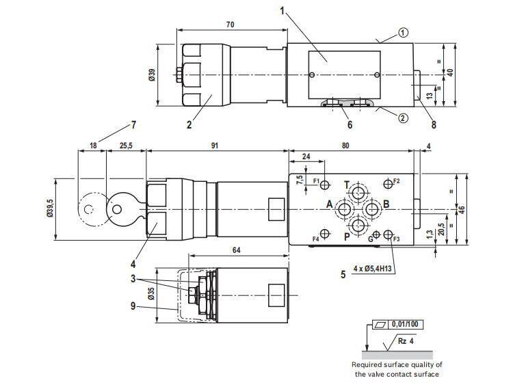 Rexroth ZDB6VP2-4X/200V Hydraulic Pressure Control Relief Valve