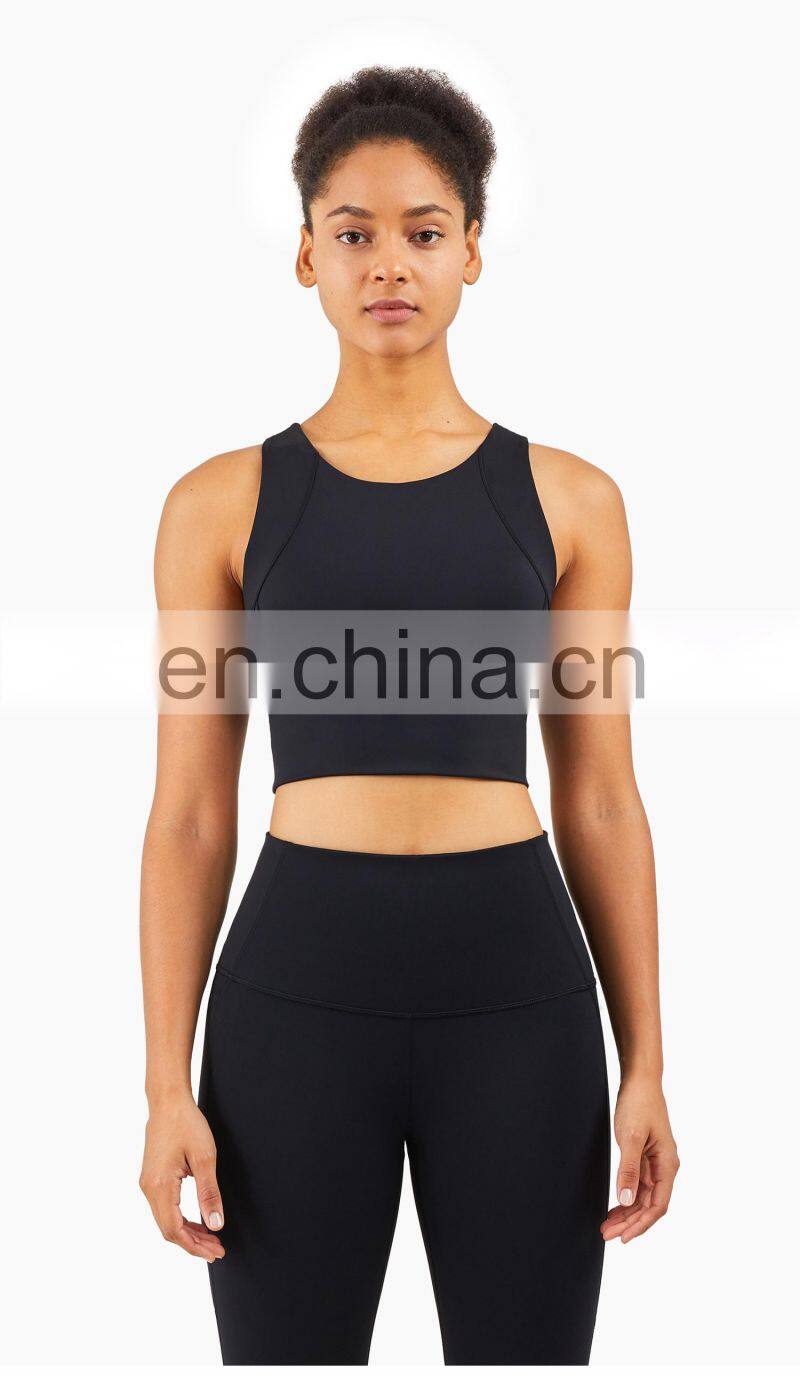 Fashion Custom Sports Bra With High Neck Running Shockproof Yoga Bra Fitness Tank Top Women