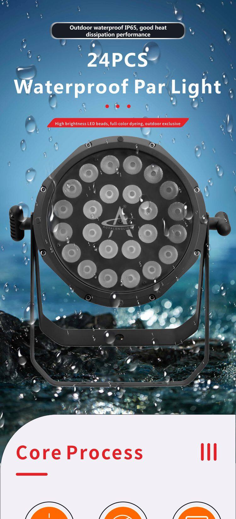 L24 IP High Quality 24pcs 250W 4in1 Waterproof Par LED Lighting Flat Music Bar Lights For Stage Decor And Discos