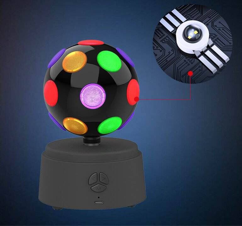 Disco Rotary 5.1 Rechargeable Audio Player Outdoor Bluetooth Speaker with LED Projection Light for Party Computer Use