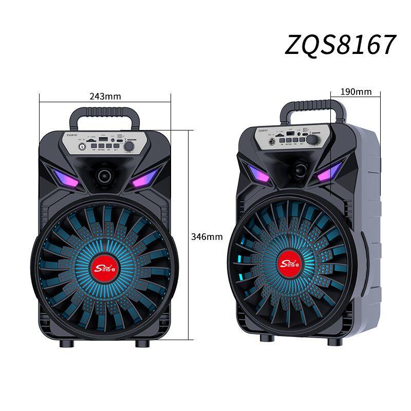 ZQS8167 sell well subwoofer 20W power single 8 inch speaker wireless bass sound bluetooth speaker