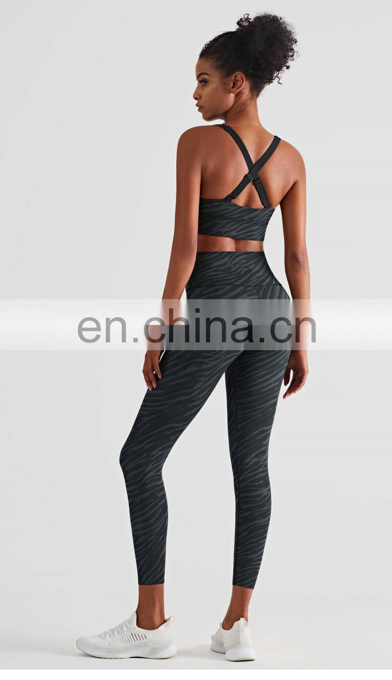 New High Waist Leggings Yoga Wear Sexy Women's Tie Dye Running Plus Size Leggings Zebra