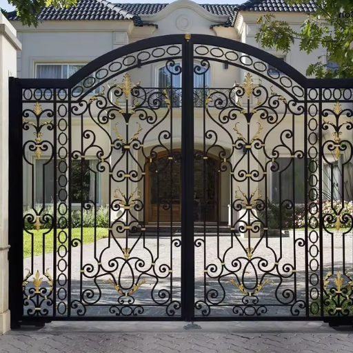 short wrought iron garden fence