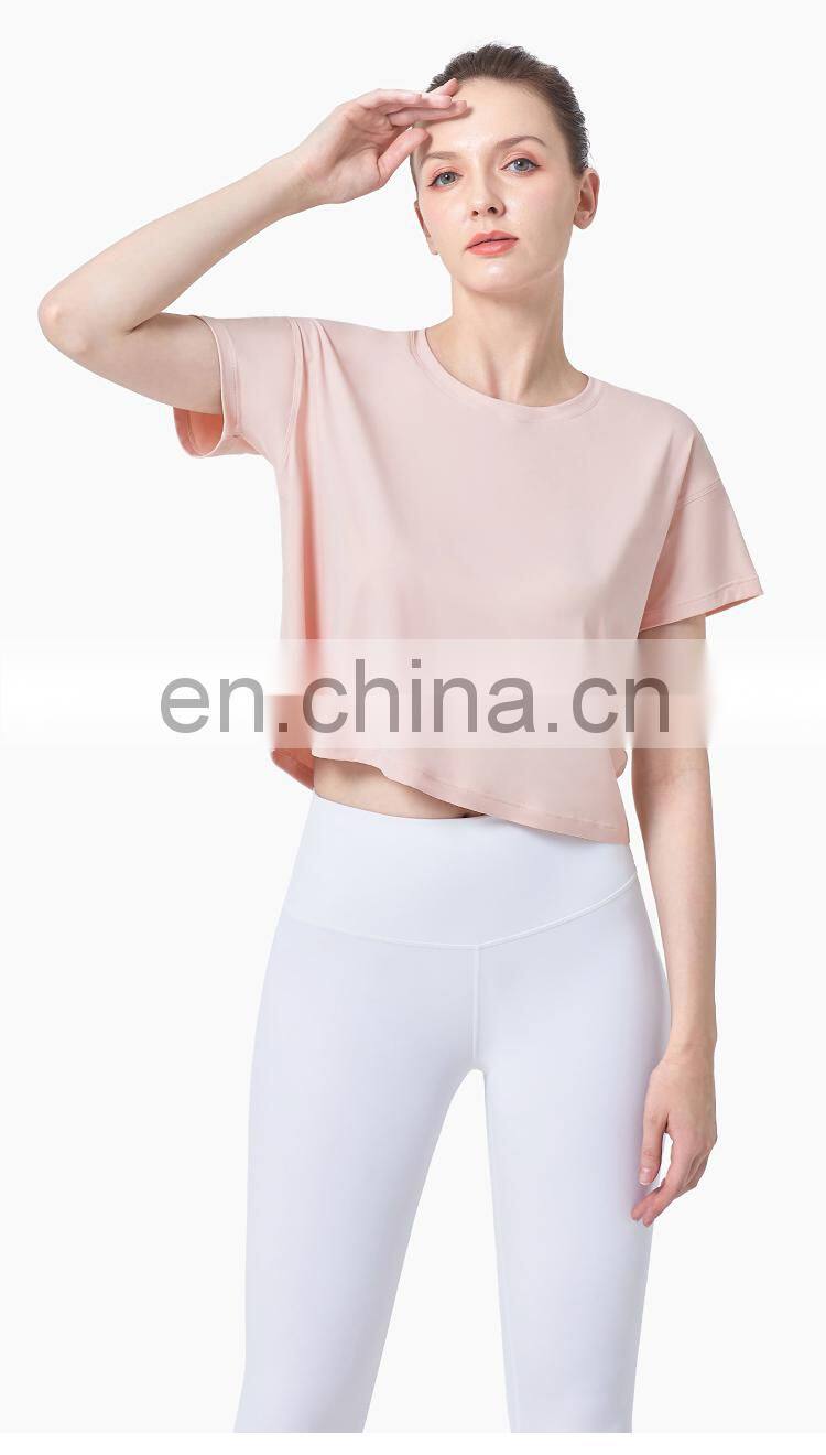 High Quality Custom Short T Shirt Women ECO Friendly Super Soft Cropped Sport Loose T Shirt