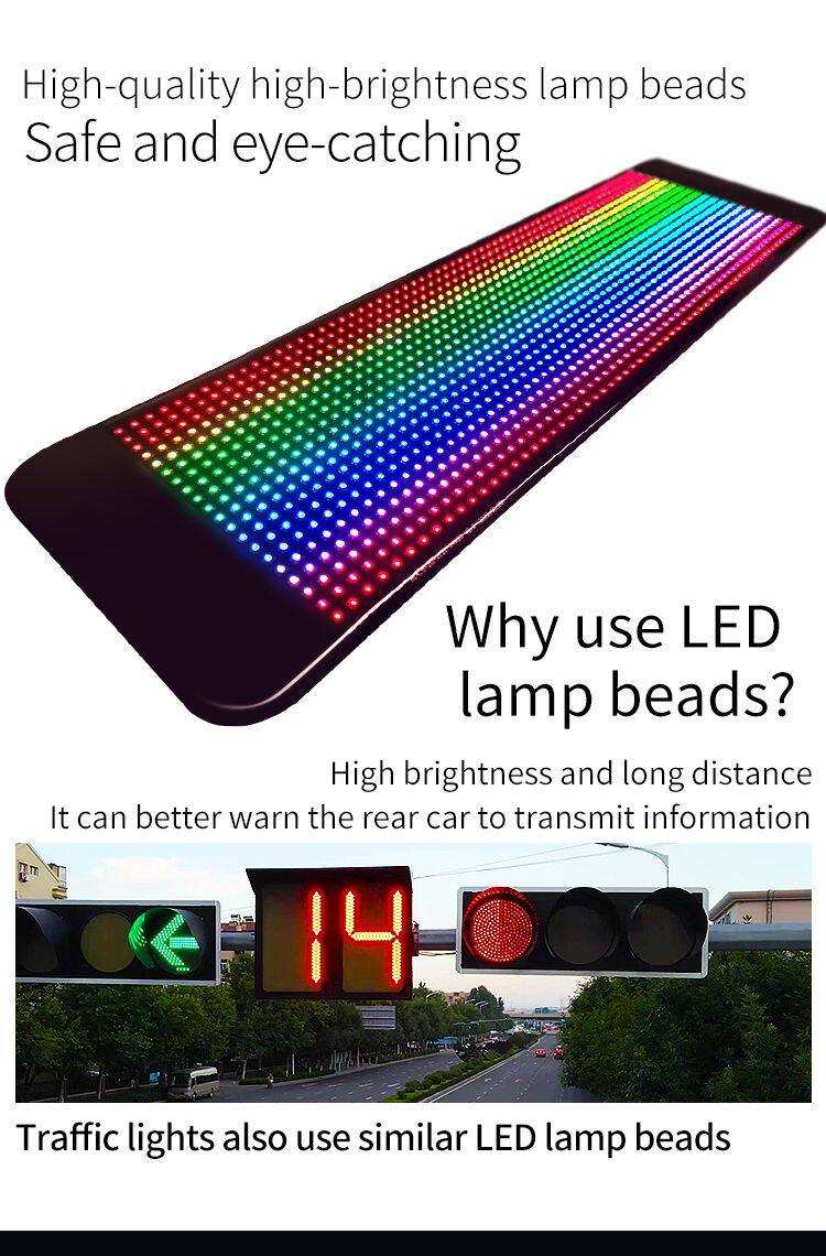 LED Pixel Soft Display Pattern Animation Mobile APP Control Flexible USB Car Screen DIY Text Wireless Lan Connection
