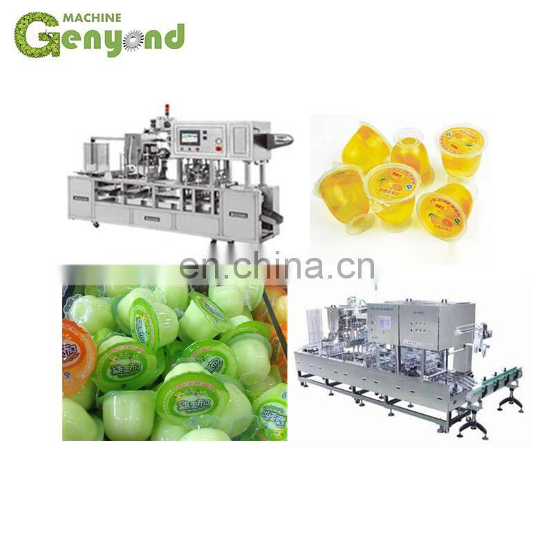 Factory Shanghai Genyond cup pudding filling sealing packing equipment jelly processing plant production line making   machine