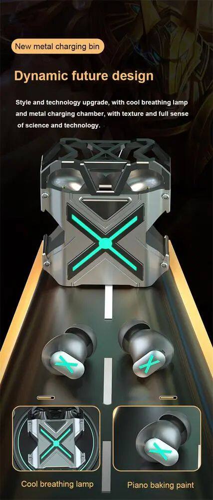 TWS K89 Bluetooth-compatible Earphones In-ear Noise Cancel Mechanical Style Wireless E-sports Gaming Headsets for Mobile Phone