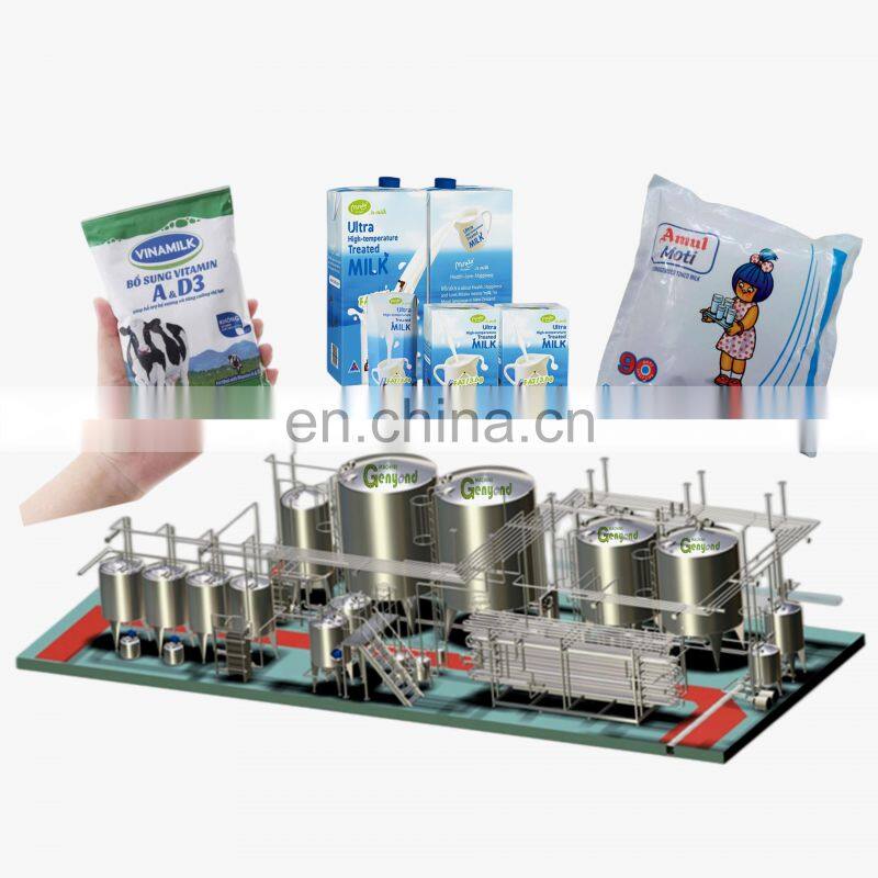 Automatic dairy processing equipment machine pasteurized milk UHT milk yogurt cheese butter cream ghee production line plant