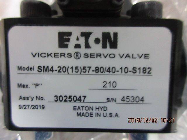 Eaton Vickers SM4-20(15)57-80/40-10-S182 Hydraulic Proportional Servo Valves