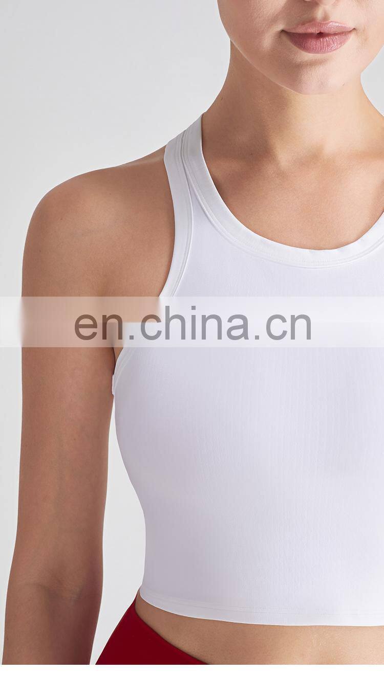 Embossing Print Sports Bra Top Sexy Y Back Women Sports Vest Running Shockproof Yoga Vest