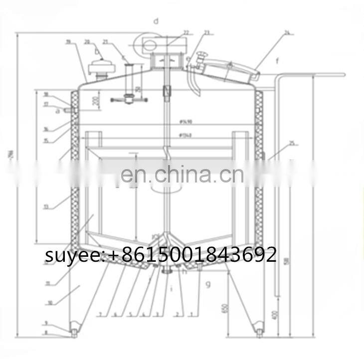 china 2000kg age tank for ice cream processing