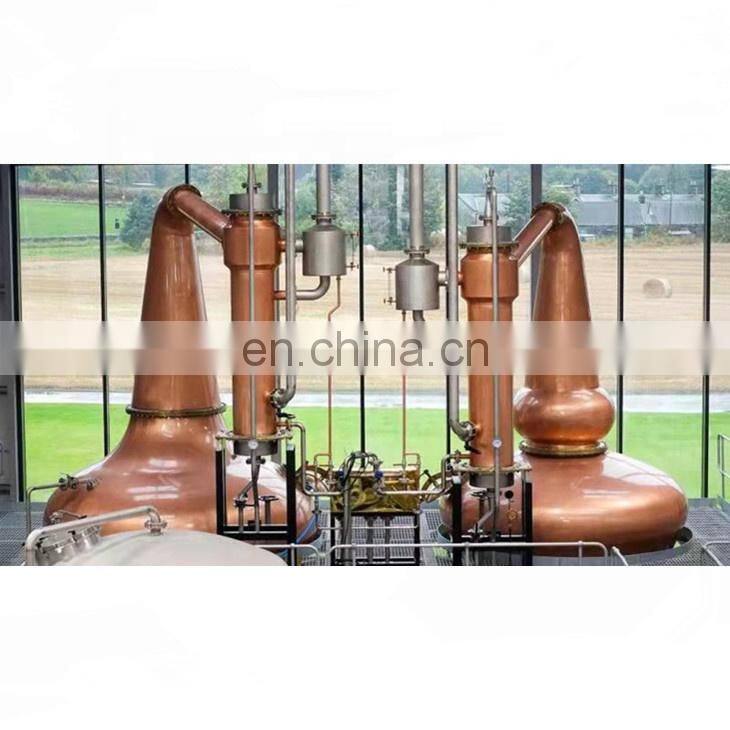 200L-3000L Double Pots Distiller with 6 Plates Copper Column Drain Valve Elbow Dephlegmator