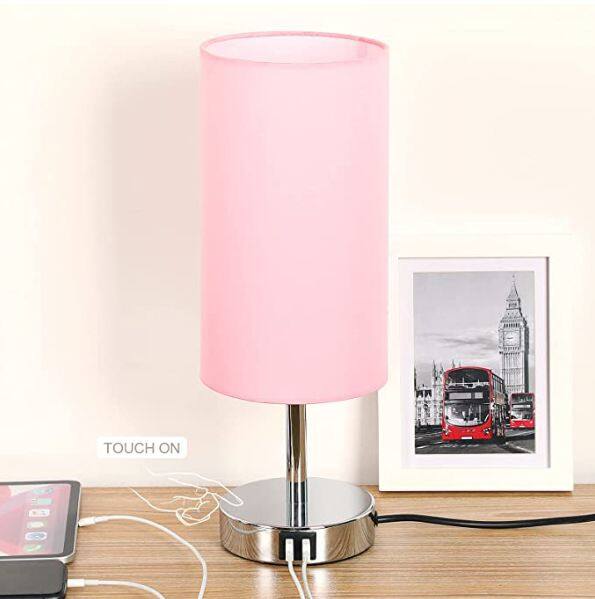 USB Rechargeable Linen Table Lamp