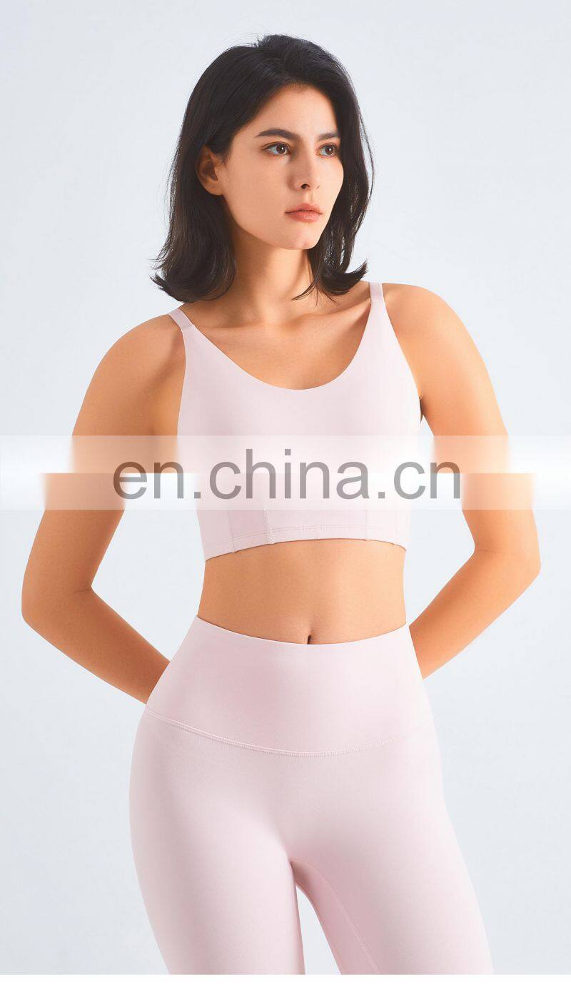 Tik Tok Multi Color Adjustable High Impact Sports Bra Breathable Backless Gym Top