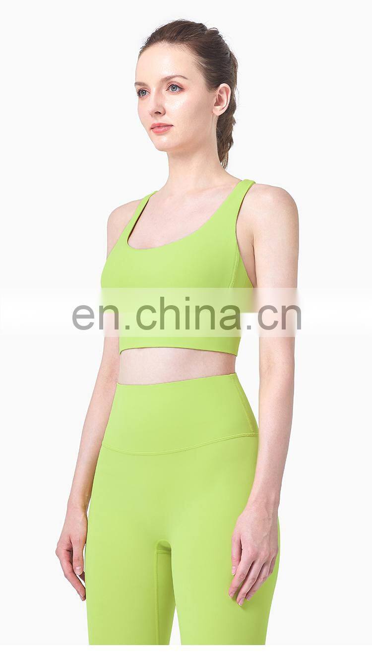 Private Label High Quality Ladies Sportswear Push up Yoga Bra U Neck Women Sexy Sports Bra Logo