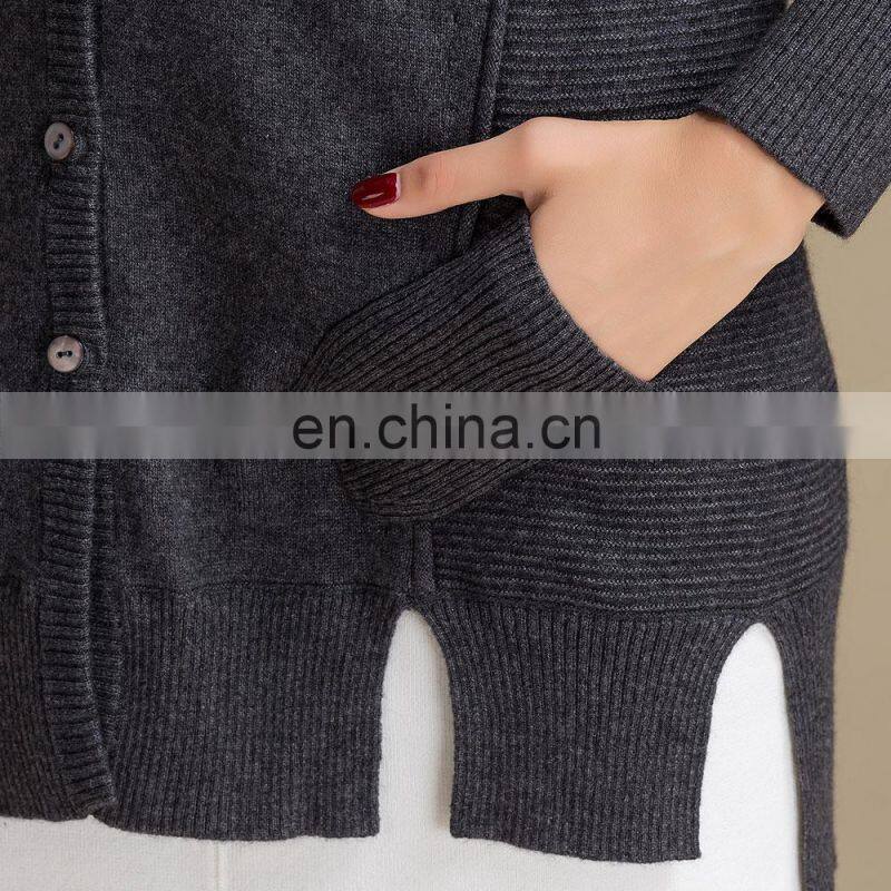 Custom Latest Ladies Sweaters Women Button Front Cashmere Sweater Cardigan