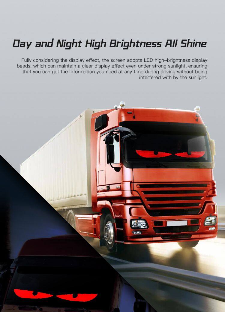 96*16 Car Windshield LED Screen Diy Indicator Light Devil Eyes App Control for Truck Animated Decorative Electronic