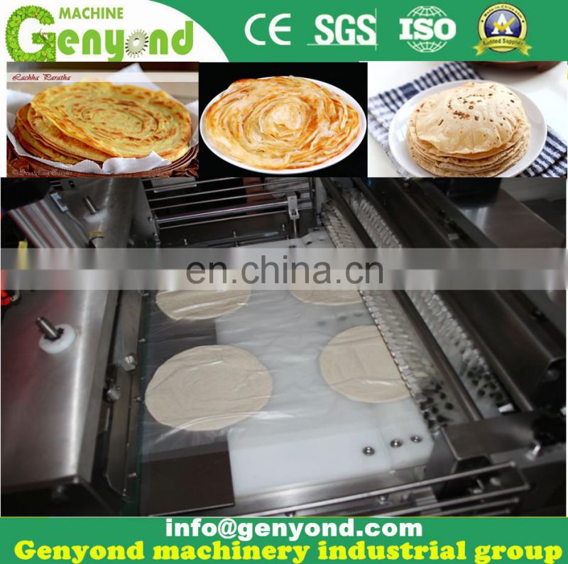 Stainless steel automatic  roti bread chapatti multi layers lacha paratha making forming moulding film covering pressing machine