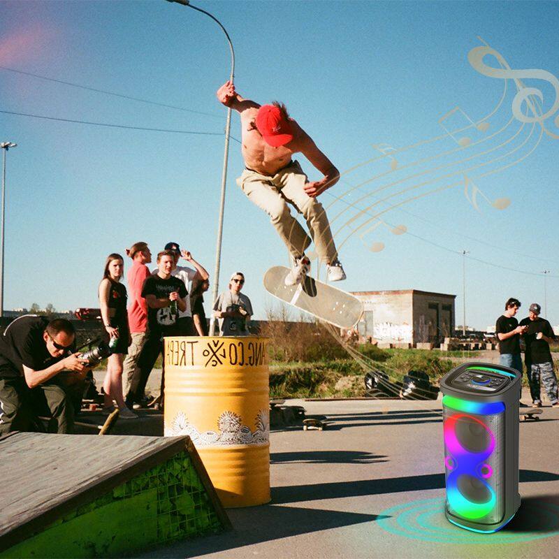 ZQS8249 super power 60W wireless 8-inch*2 deep bass sound OEM party speaker with colorful lights