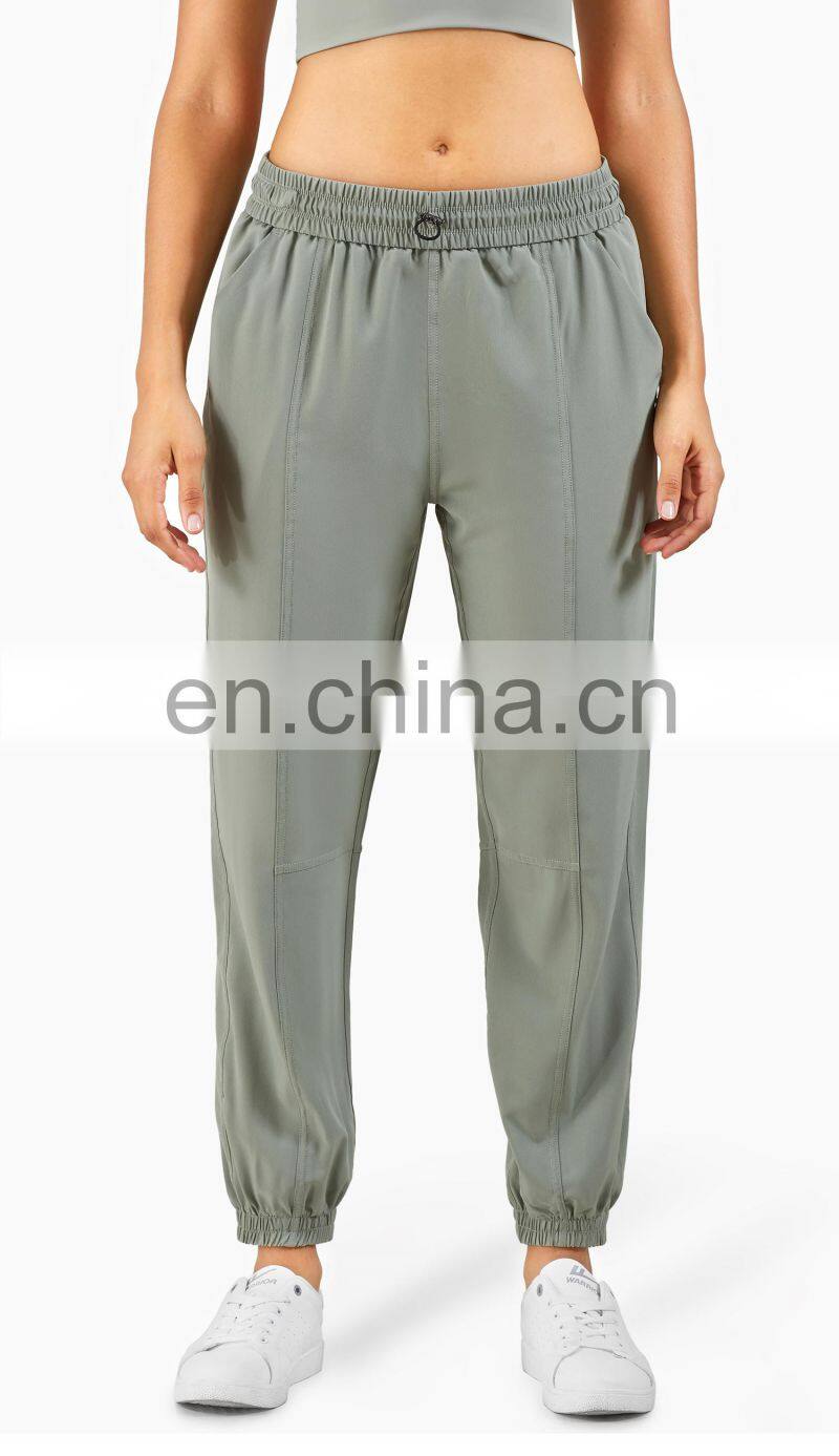 UV Protection Outdoor Sweatpants Drawstring Gym Jogger Woman Yoga Pants With Pocket
