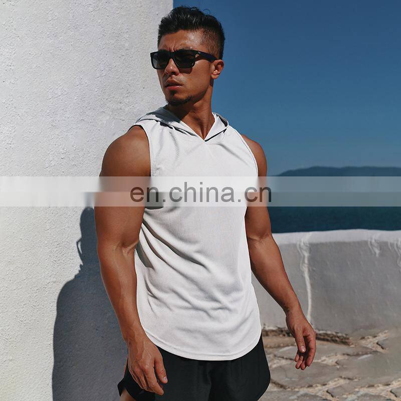 Wholesale Hooded Workout Gym Men'S Tank Tops Quick Dry Bodybuilding Muscle Vests