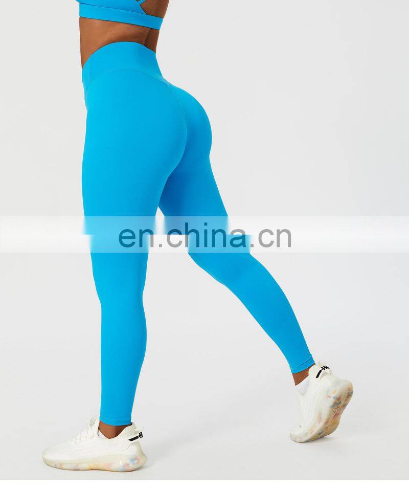 Cross Waist Yoga Scrunch Butt Leggings Workout Tik Tok Quick Dry Sport Fitness Pants