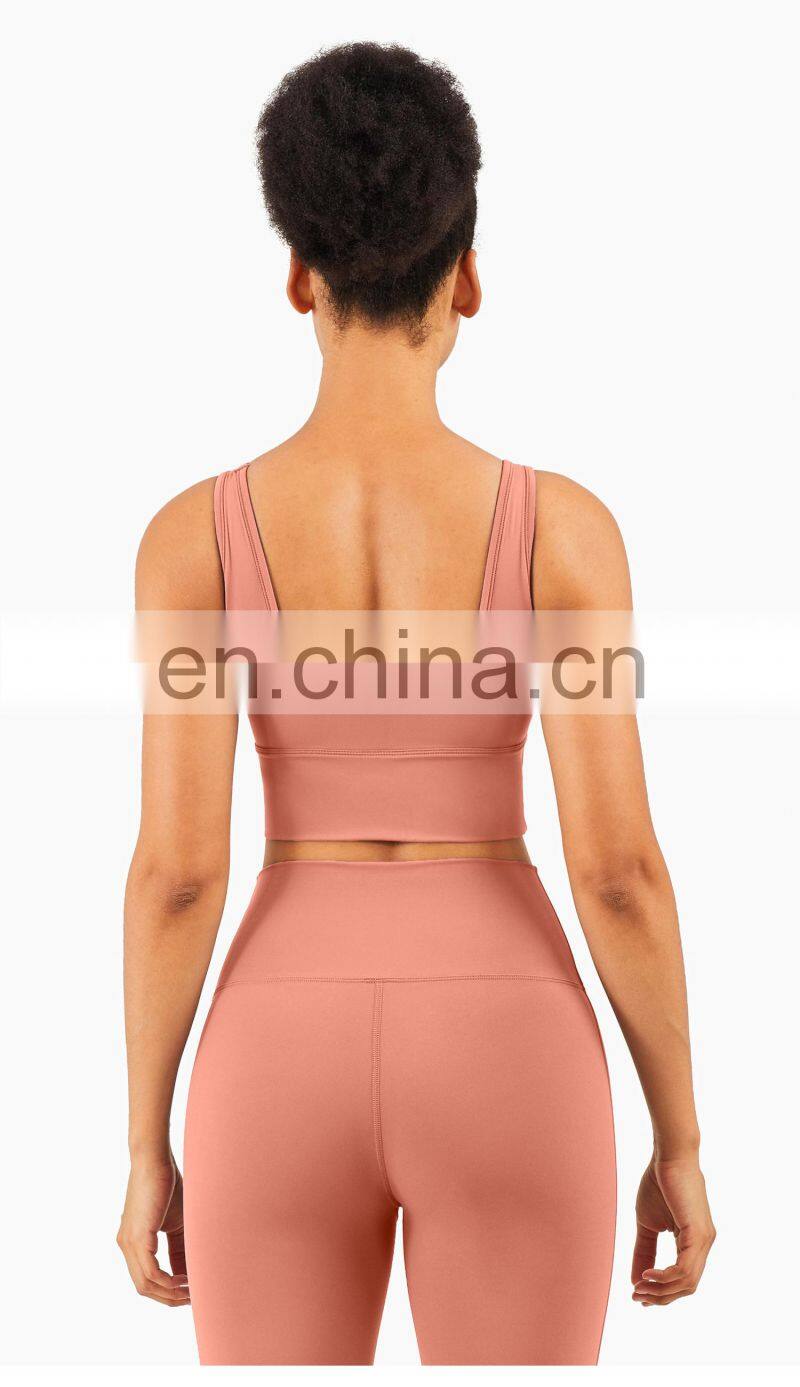 2022 New High Impact Sports Bra With Deep U Back Top Fitness Custom Logo For Women