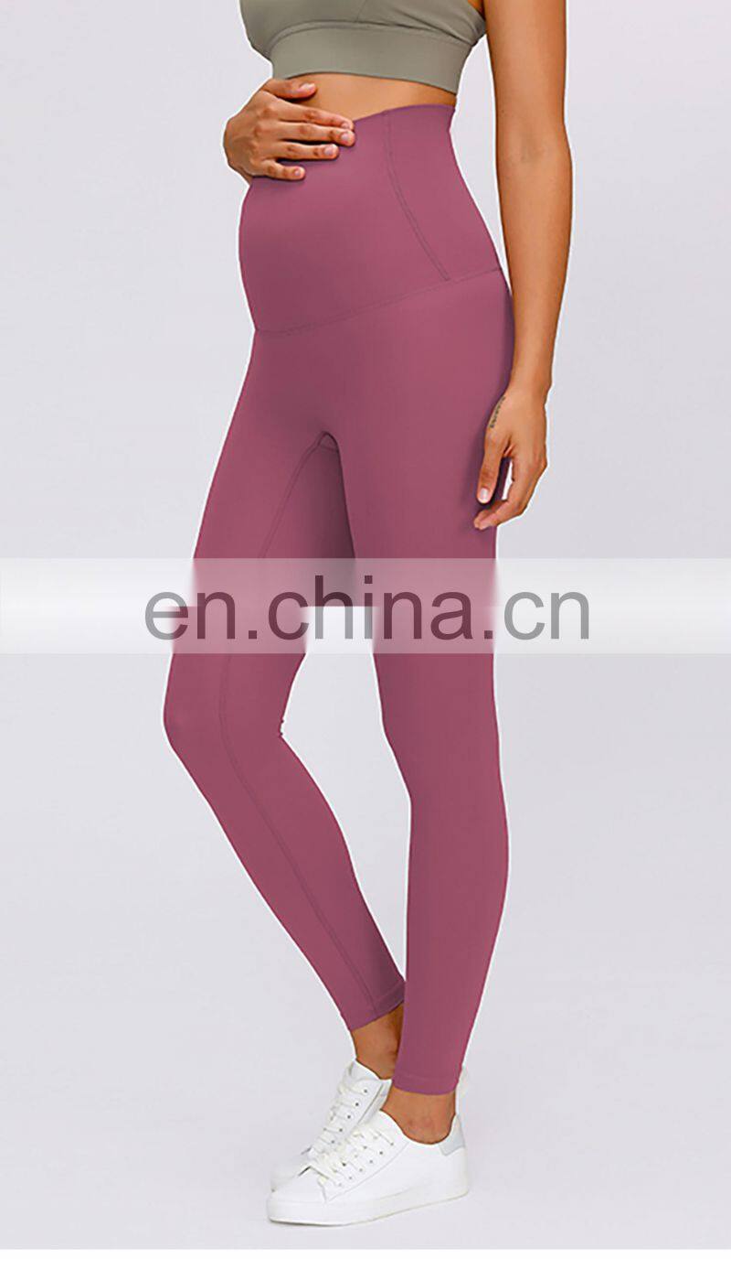 Maternity Super High Waist Workout Leggings Plus Size Nursing Pants Pregnancy Fitness Wear