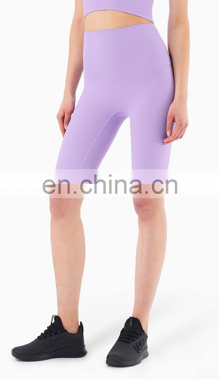 2021 Women High Waist Biker Yoga Shorts Running Tummy Control Short Pants