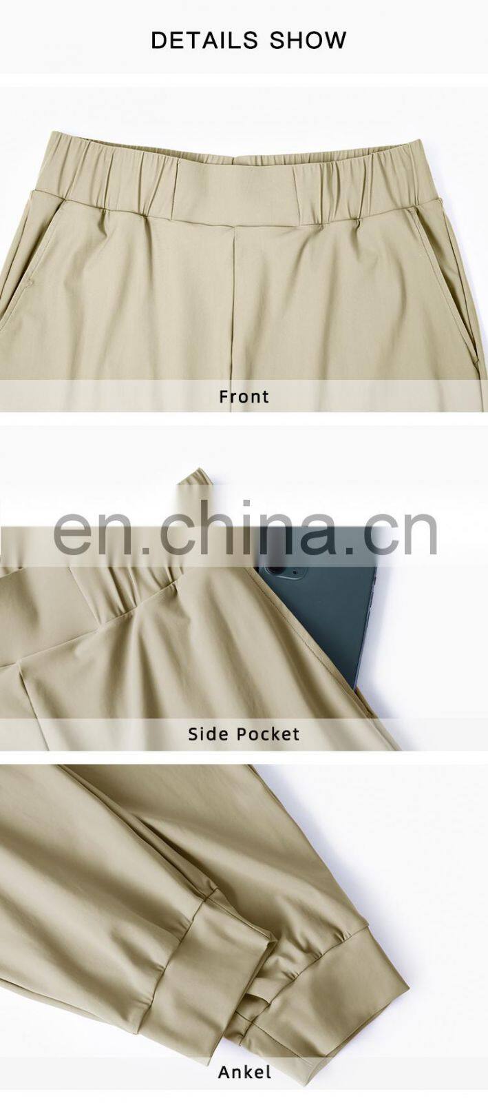 Custom Quick Dry Women Jogging Loose Casual Pants Side Pockets Yoga Fitness Leggings