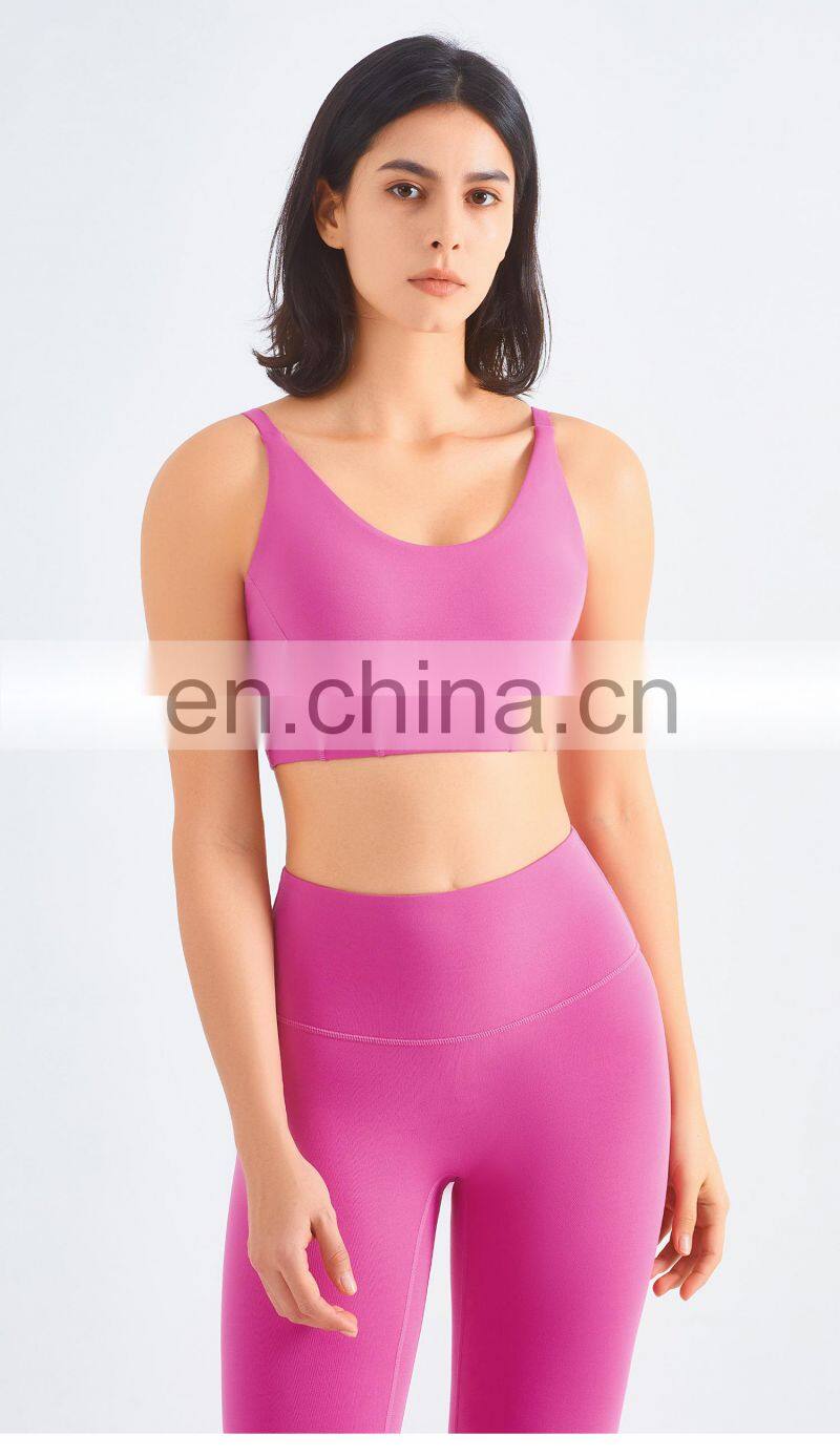 Tik Tok Multi Color Adjustable High Impact Sports Bra Breathable Backless Gym Top