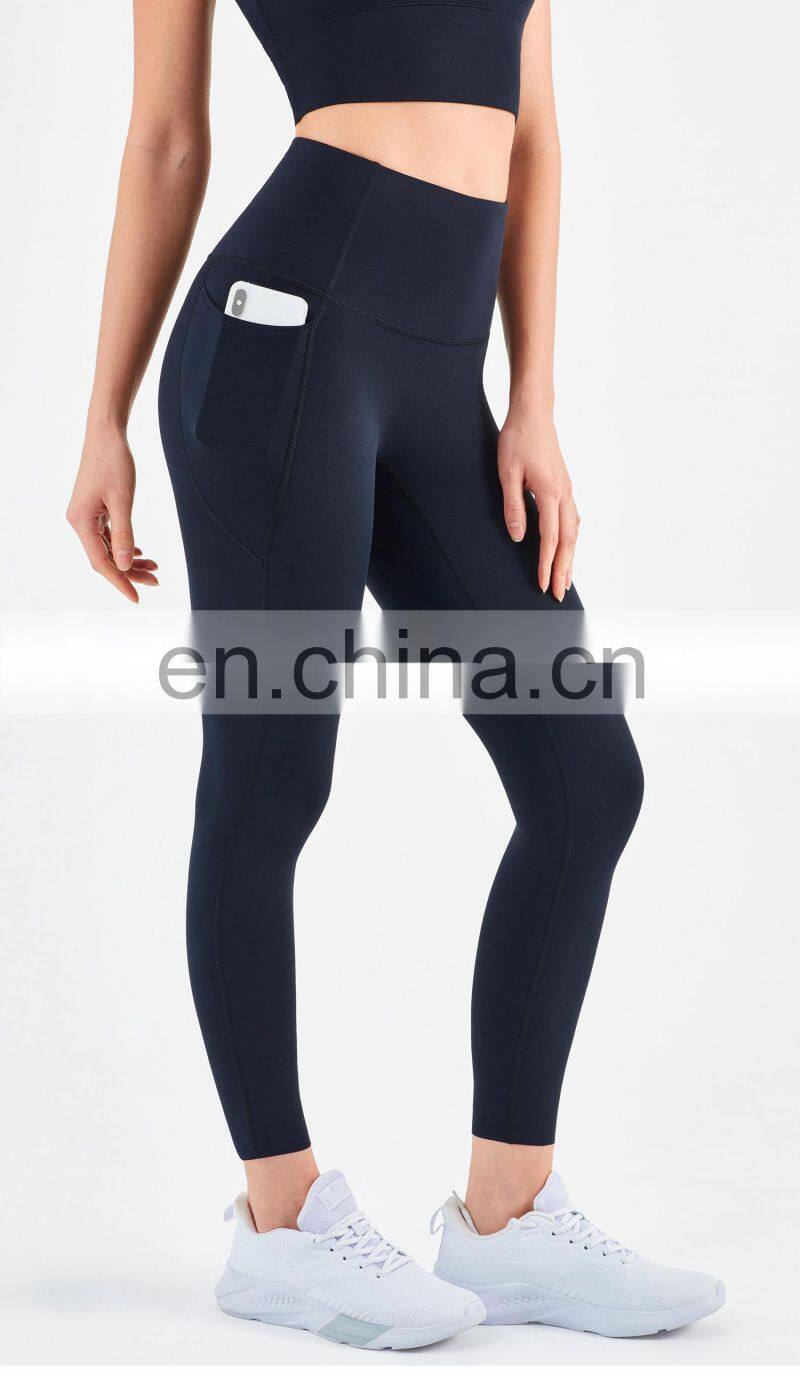 High Waist Yoga Leggings Women Recyclable Custom Gym Sports Pants With Pockets