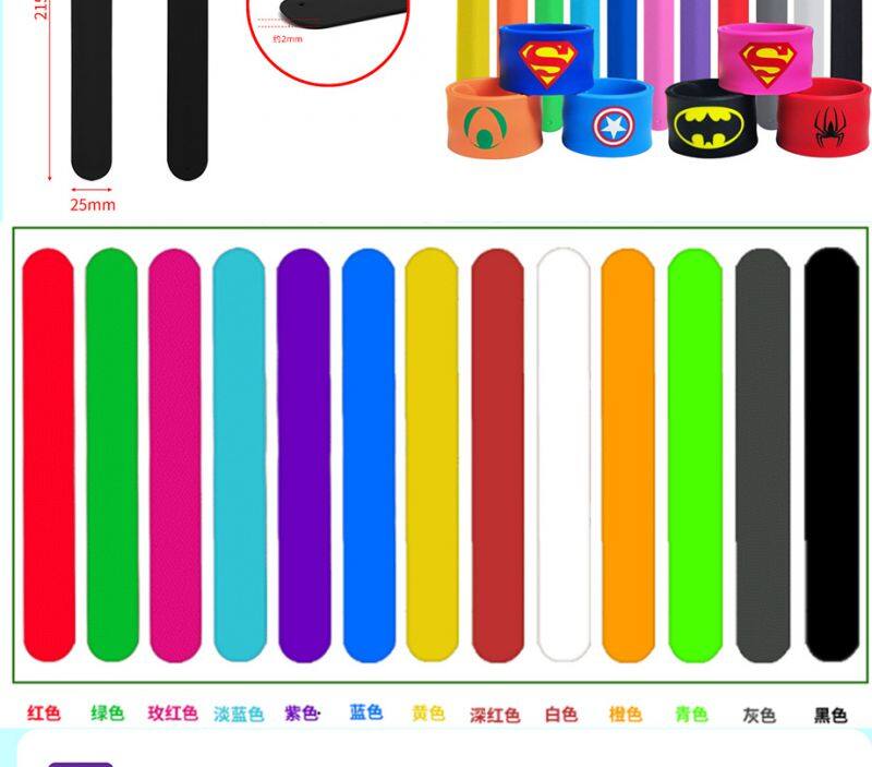 2024 Wholesale Fast Shipping Customized Christmas Digital Printed Silicone Snap Slap Wristband