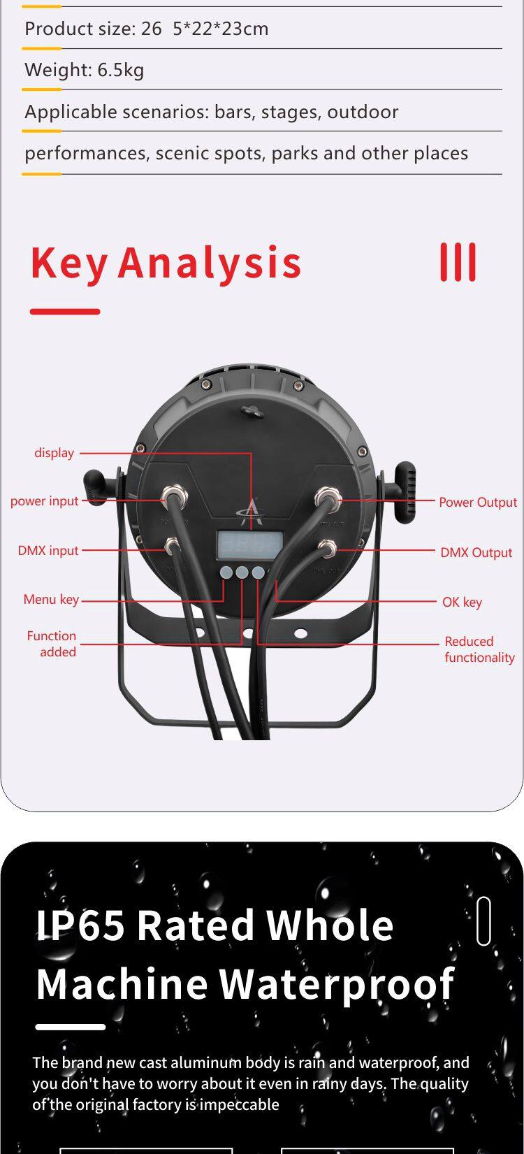 L24 IP High Quality 24pcs 250W 4in1 Waterproof Par LED Lighting Flat Music Bar Lights For Stage Decor And Discos