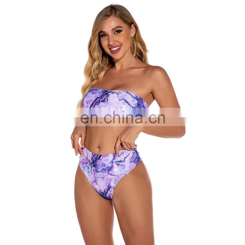 Fashion Sexy Women Beachwear Two Pieces Women Good Quality Swimwear High Waist Bikini