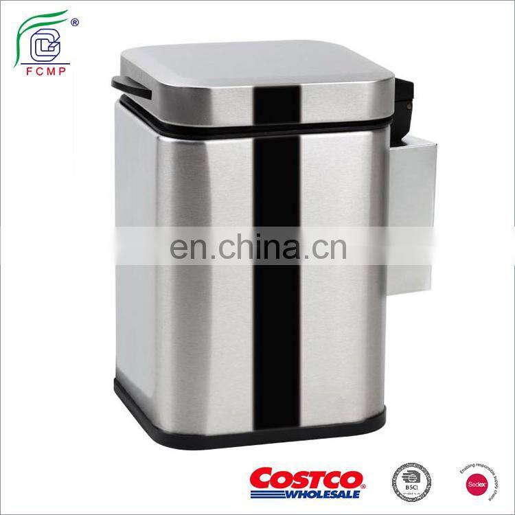 High quality pedal bin stainless steel hotel wall mounted bin