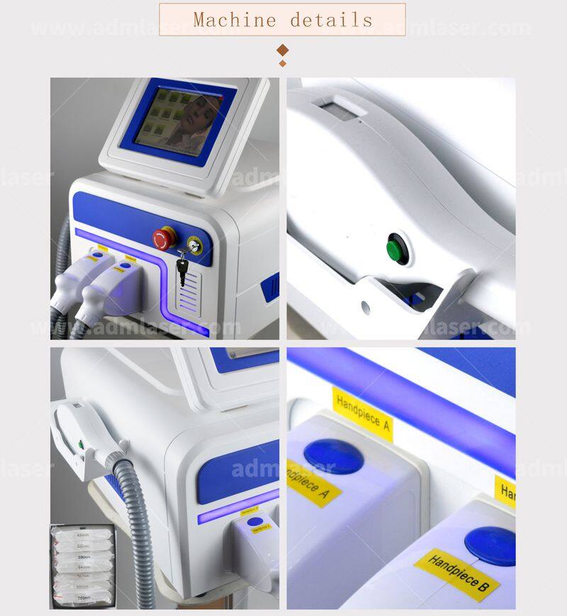 Portable 2 in 1 Q Switch Nd Yag Laser Tattoo Remover With Ipl Laser Hair Removal