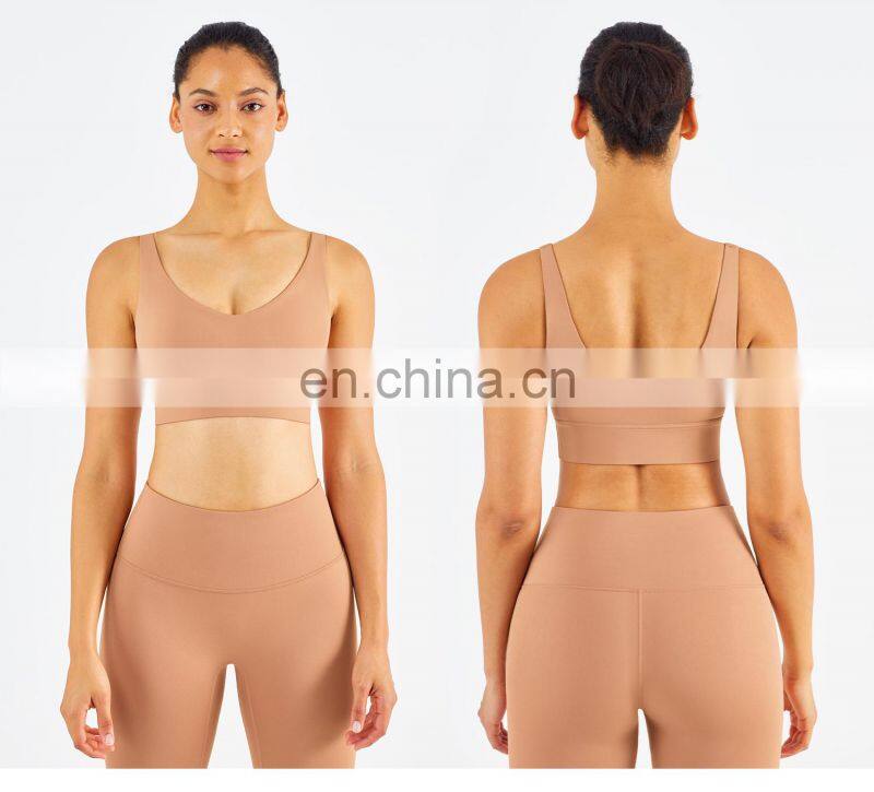 Breathable Wide Shoulder Fitness Sports Bras Wholesale Workout High Impact Yoga Tops