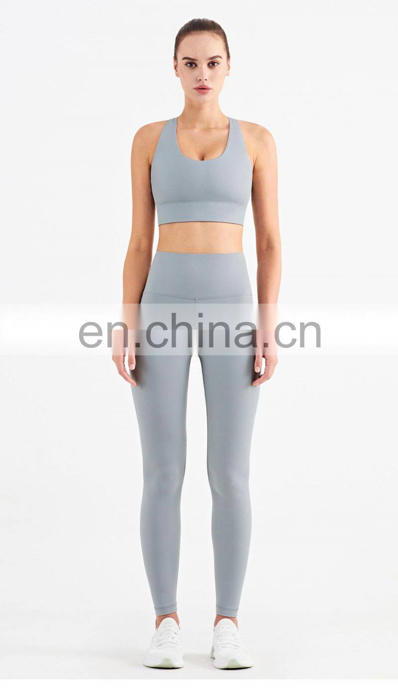 New Arrival Ladies Plus Size Butt Lifting Workout Yoga Set Customized Logo Yoga Bra With Yoga Pants