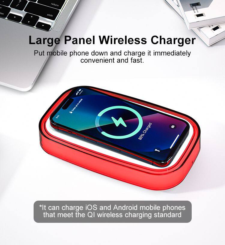 Portable RGB Wireless Smart Charger for iPhone 13/14/15 Watch Power Bank Mobile Phone Microphone with Light Colorful