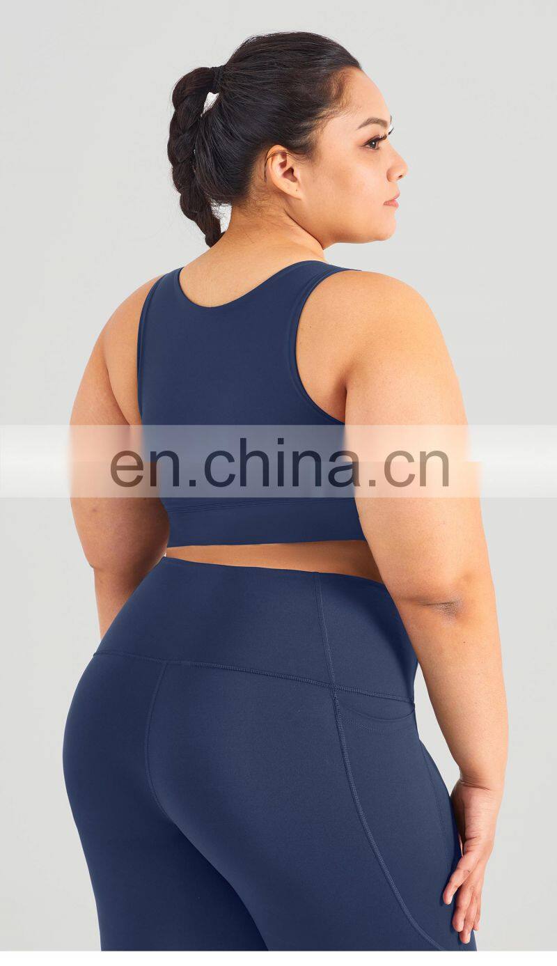 Custom High Impact Workout Plus Size Yoga Bra Shockproof Supportive Women Tank Top