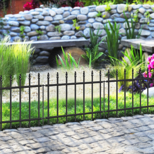 low wrought iron garden fence