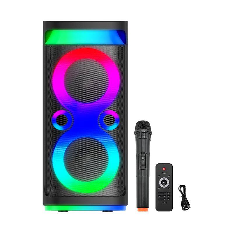 ZQS8249 super power 60W wireless 8-inch*2 deep bass sound OEM party speaker with colorful lights