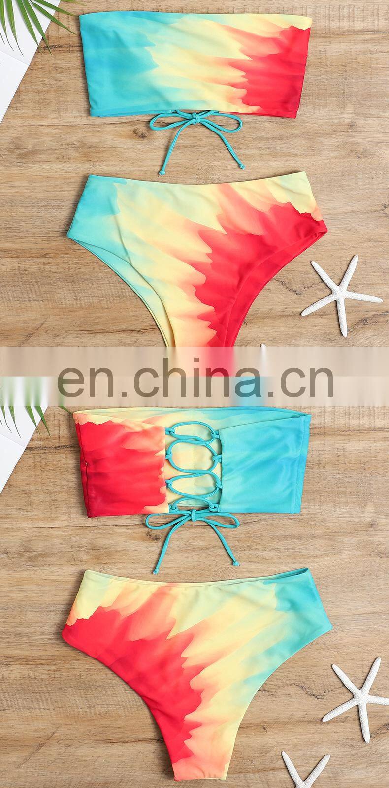 Fashion Sexy Women Beachwear Two Pieces Women Good Quality Swimwear High Waist Bikini