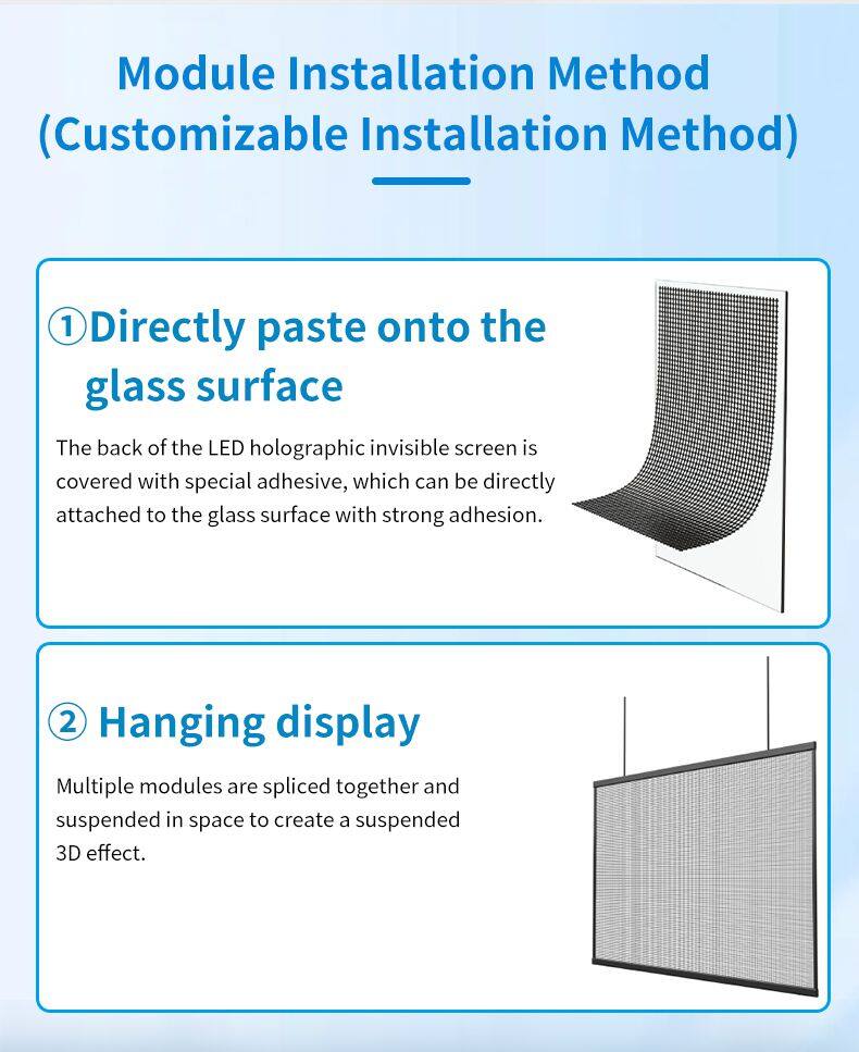 Shopping Mall Window Glass Transparent Advertising P2.5 P3.91 P6.25 Led Holographic Screen