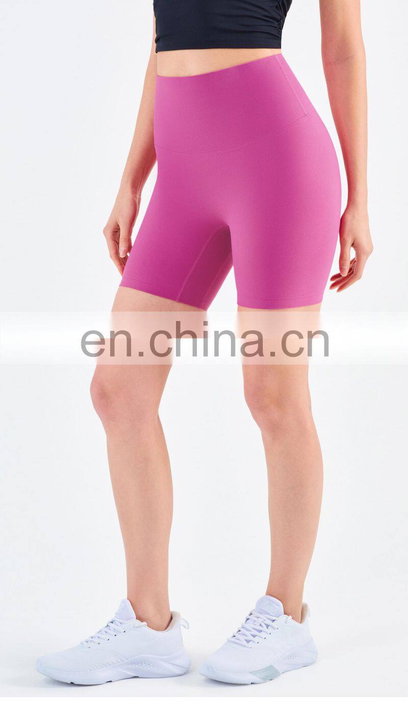2022 Ribbed Biker Running Shorts For Women Gym Fitness Yoga Wear Without T Line